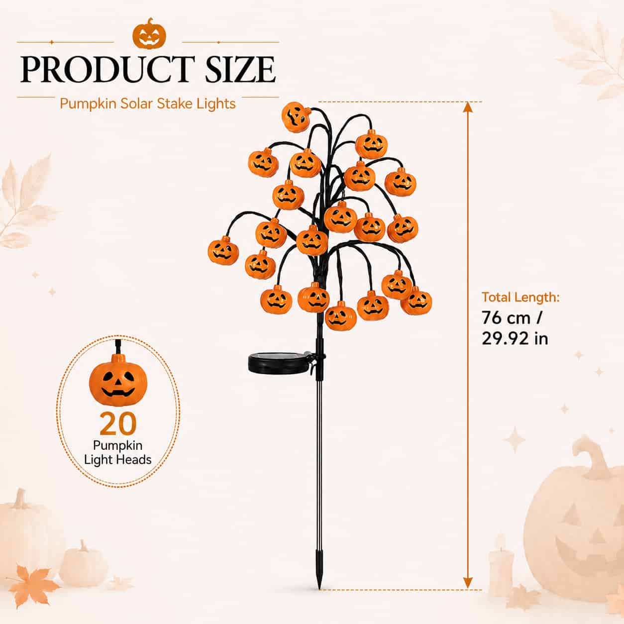 🔥LAST DAY 50% OFF | 20-Pumpkin Solar Stake Lights