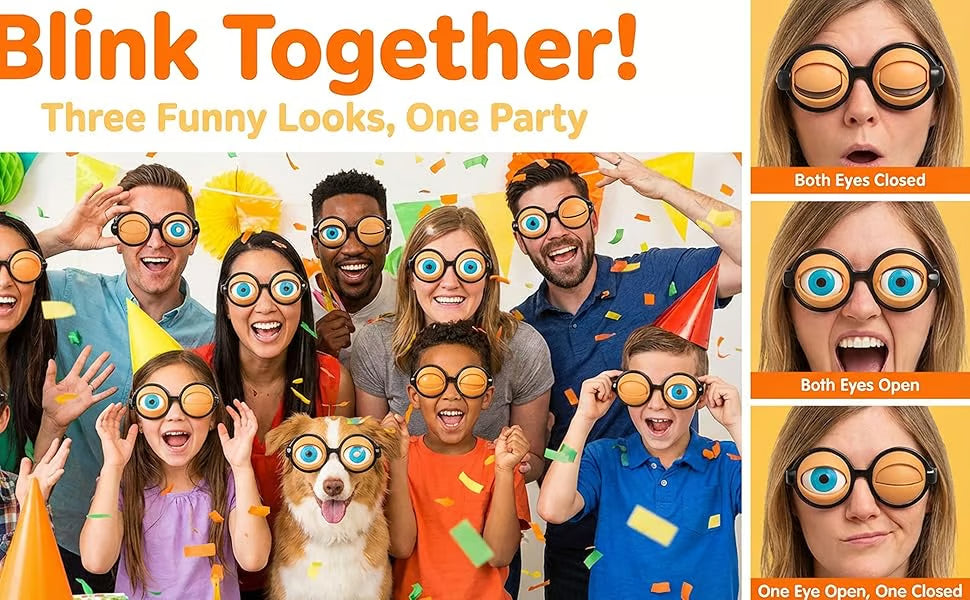 Funny Pull-String Winking Glasses