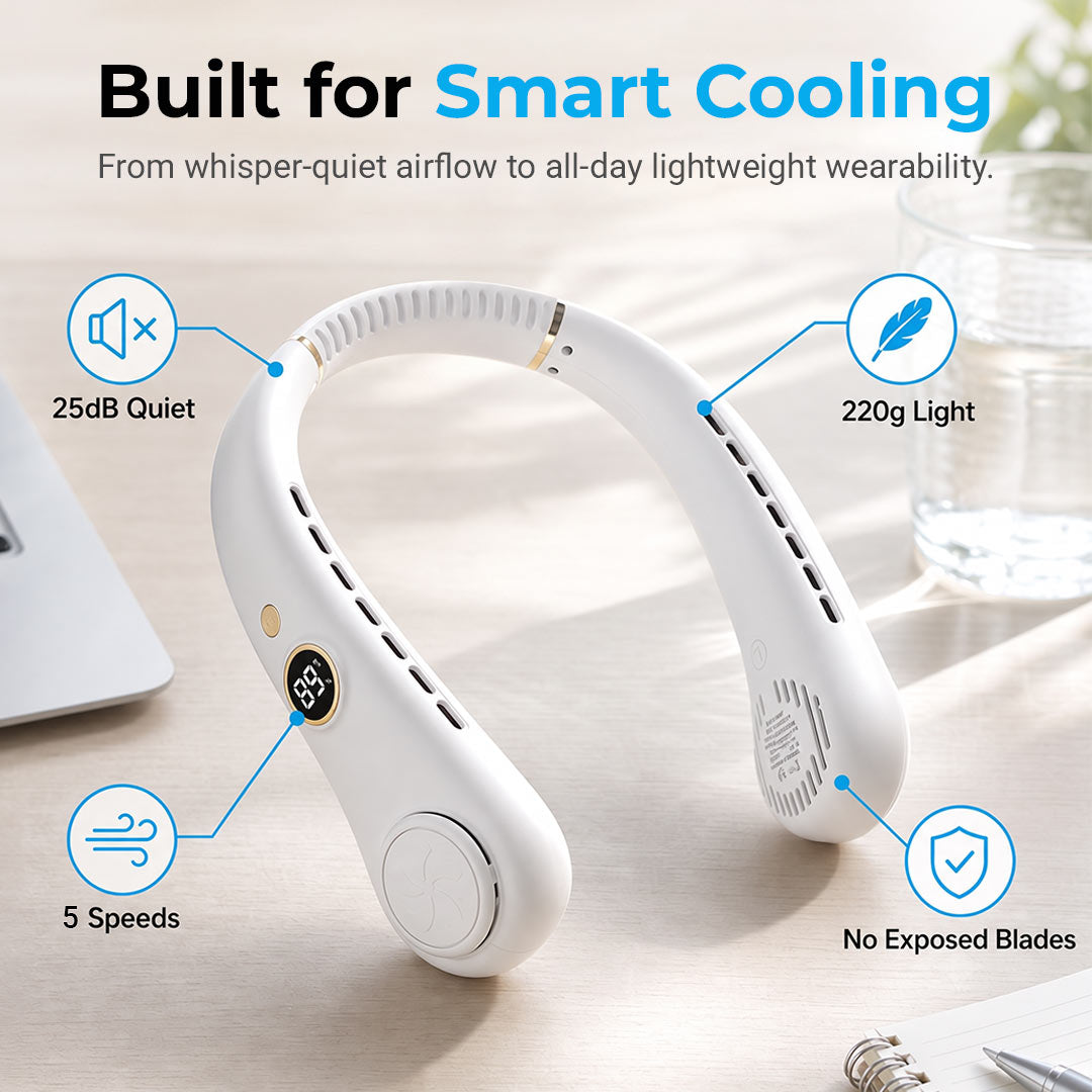 Portable Neck Fan — 3-Second Rapid Chill, Up to 12H Runtime