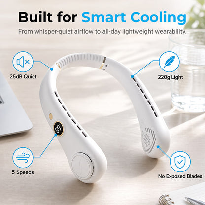 Portable Neck Fan — 3-Second Rapid Chill, Up to 12H Runtime