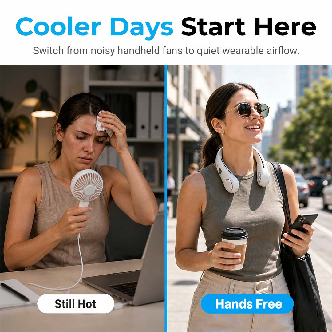 Portable Neck Fan — 3-Second Rapid Chill, Up to 12H Runtime