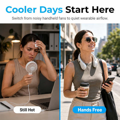 Portable Neck Fan — 3-Second Rapid Chill, Up to 12H Runtime