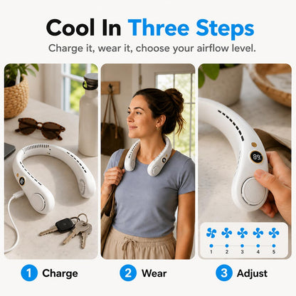 Portable Neck Fan — 3-Second Rapid Chill, Up to 12H Runtime