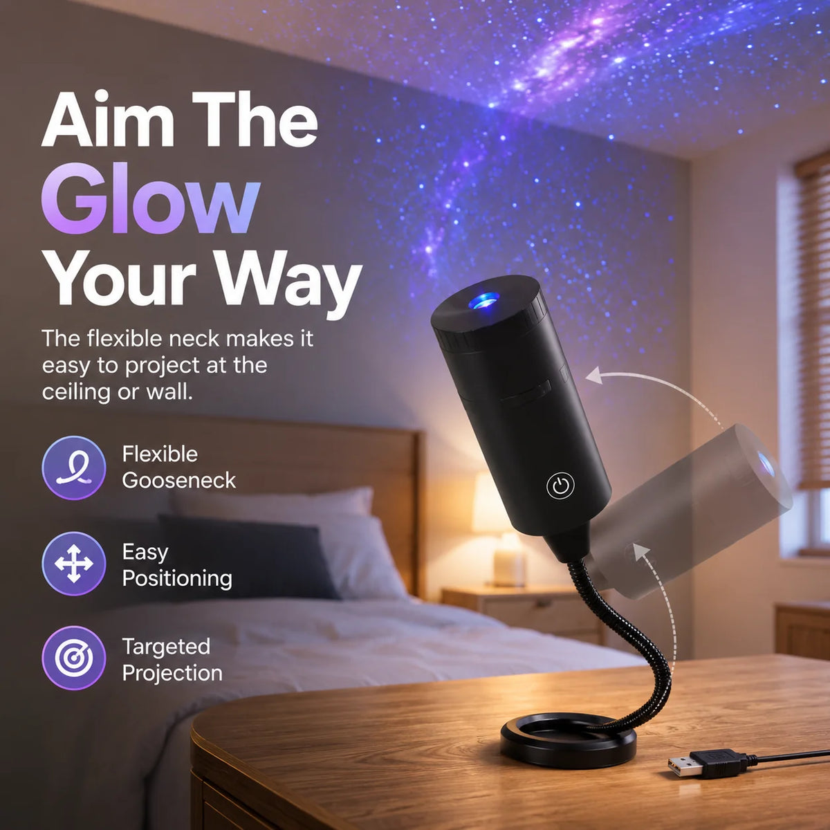 🌌 USB Planet Night Light Projector – Bring the Night Sky Home With Switchable Scenes