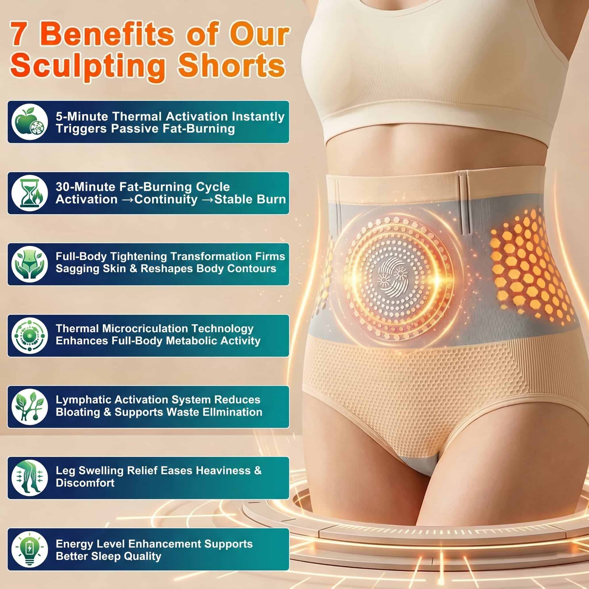 Moringa & Berberine 4-In-1 Micro-Particle Sculpting & Fat-Burn Shorts