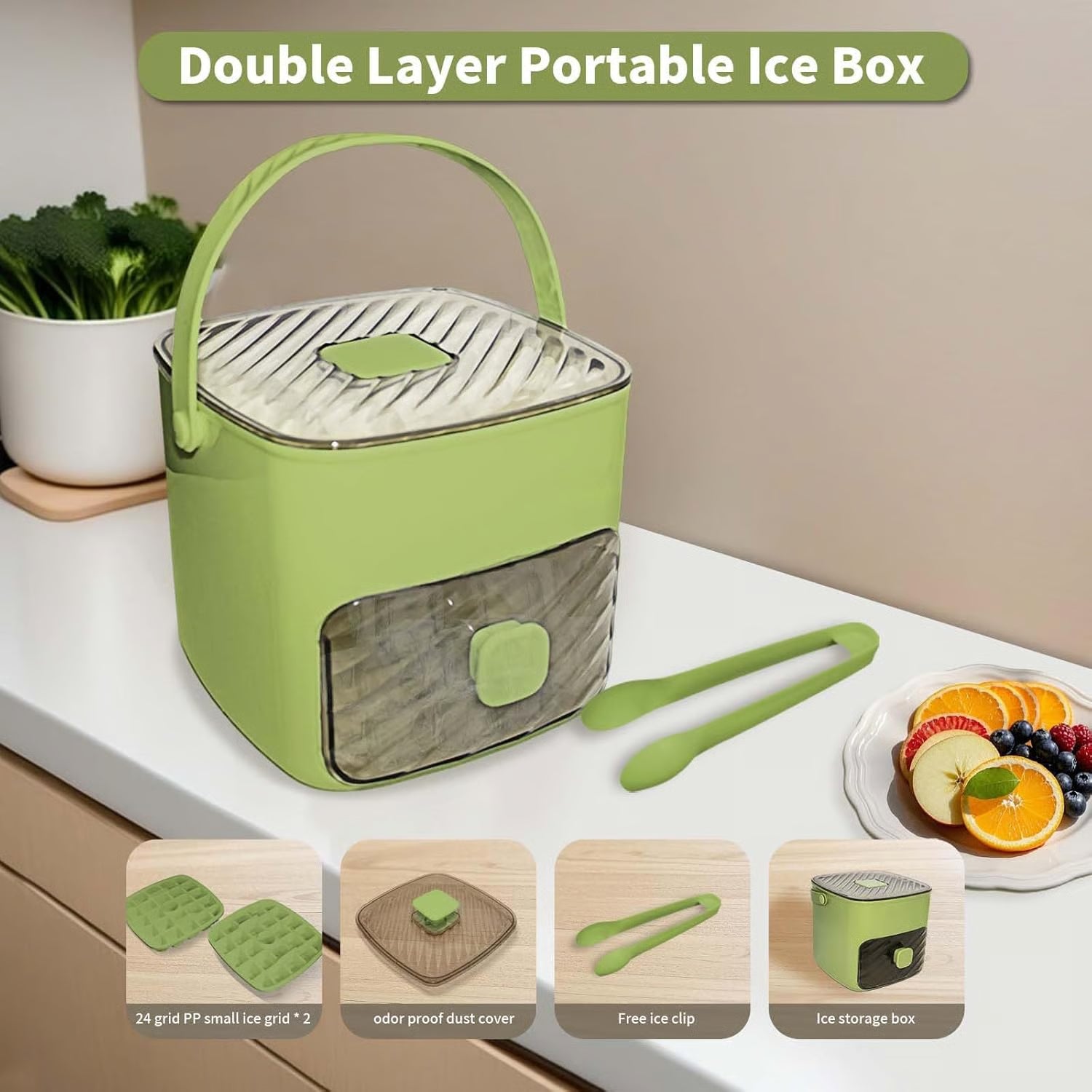 Portable One-Press Ice Maker