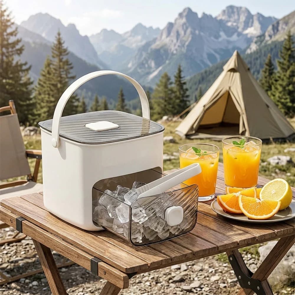Portable One-Press Ice Maker